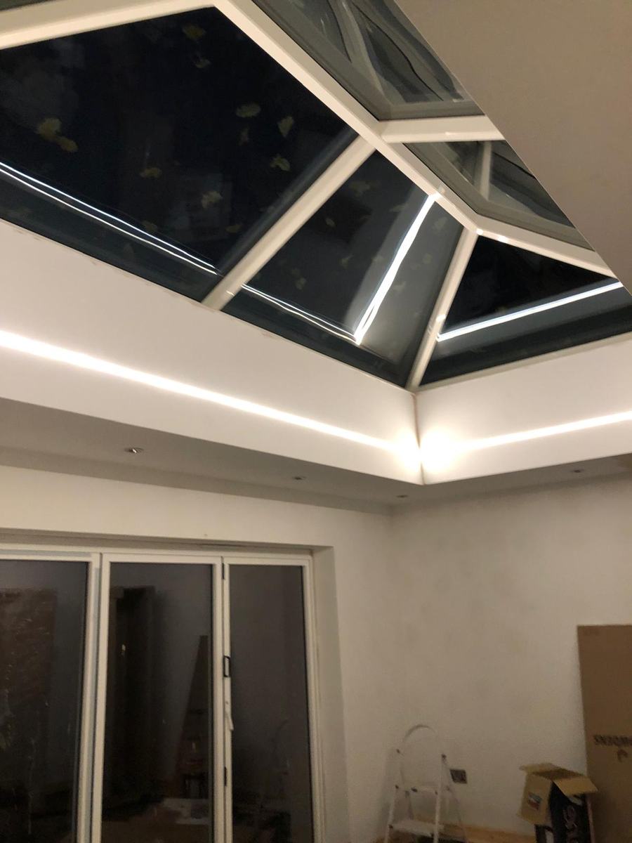 LED strip around a roof lantern